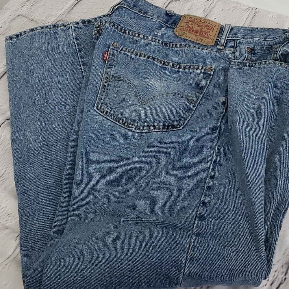LEVI'S 550 Relaxed Fit *Loved 37x31 Holes Stains See pics